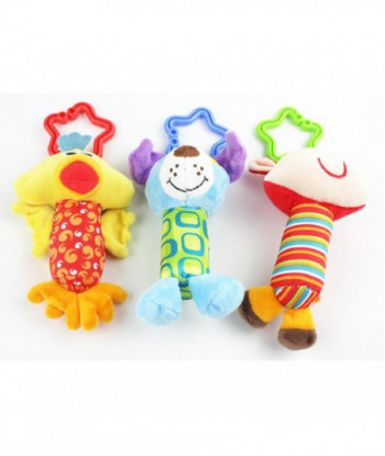 Baby Toys Rattle My First Tinkle Trio Hand Bell Multifunctional Plush Toy Stroller Mobile Wj148