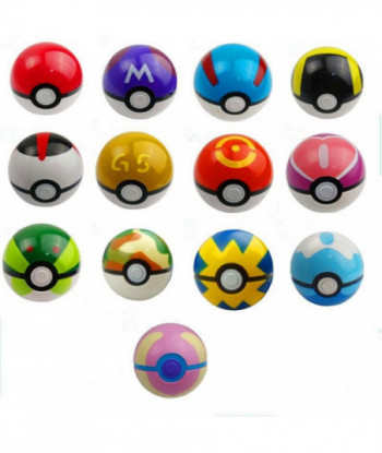 7cm 13 Color Pokeball Abs Anime Pikachu Game Toys Super Master Ball Toys Poke Ball Action Figures