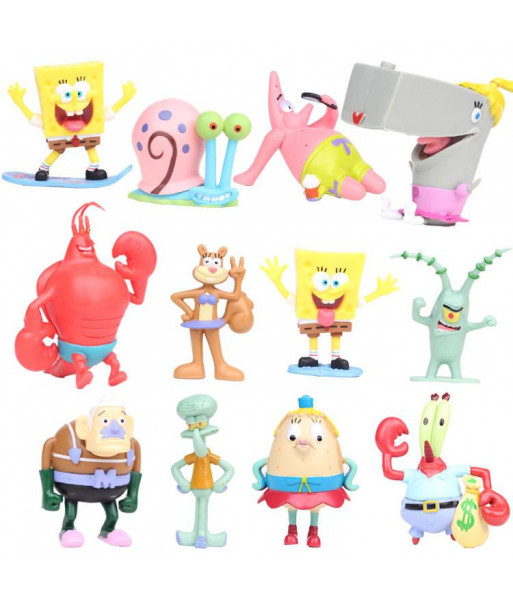 78cm 12pcs Set Spongebob Pants Collectors Action Figure Toys Doll