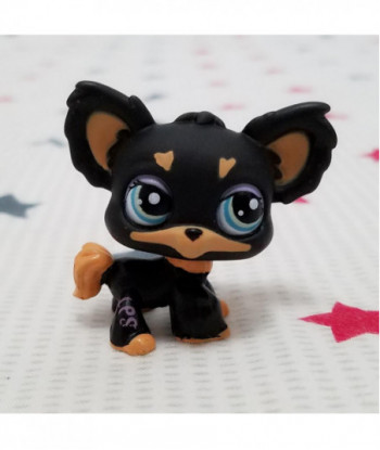 Lovely Pet Shop Animal Lps Action Figure Doll Brown Black Chihuahua Puppy Dog 1571