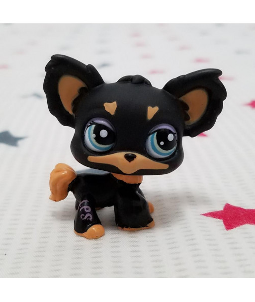 Lovely Pet Shop Animal Lps Action Figure Doll Brown Black Chihuahua Puppy Dog 1571