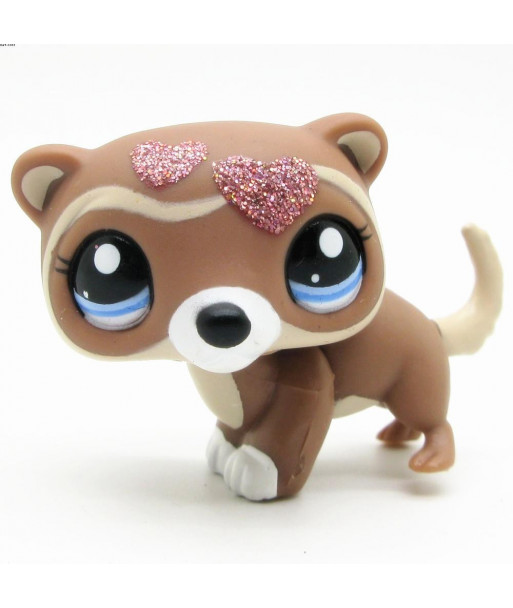 Lps Cute Toys Lovely Pet Shop Animal Shinning Love Heart Ferret Action Figure Doll