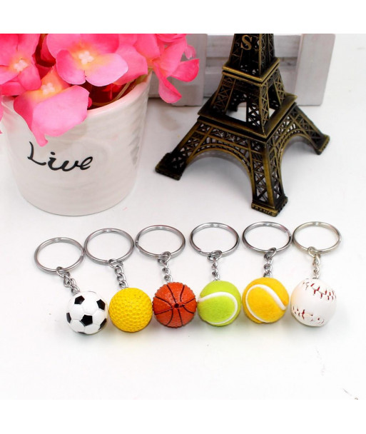 Basketball Soccer Volleyball Tennis Keychain Keychain Key Ring Pendant Creative Birthday Toy Kids Collection