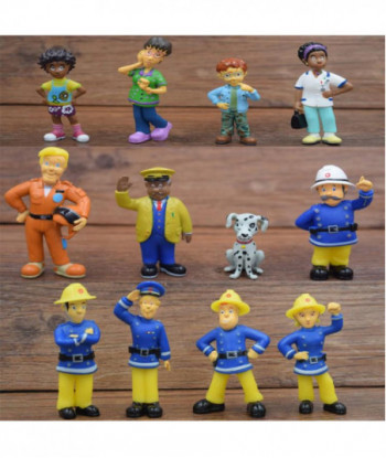 12 Pcs Set Fireman Sam Action Figure Toys 36cm Cute Cartoon Pvc Dolls For Kids