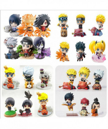 Naruto Action Figure Toys Uchiha Sasuke Uchiha Madara Q Version Pvc Figure Toys Dolls Model Kids 6pcs