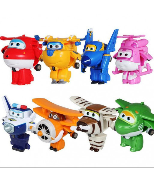 Super Wings Mini Airplane Abs Robot Toys Action Figures Super Wing Transformation Jet Animation Children