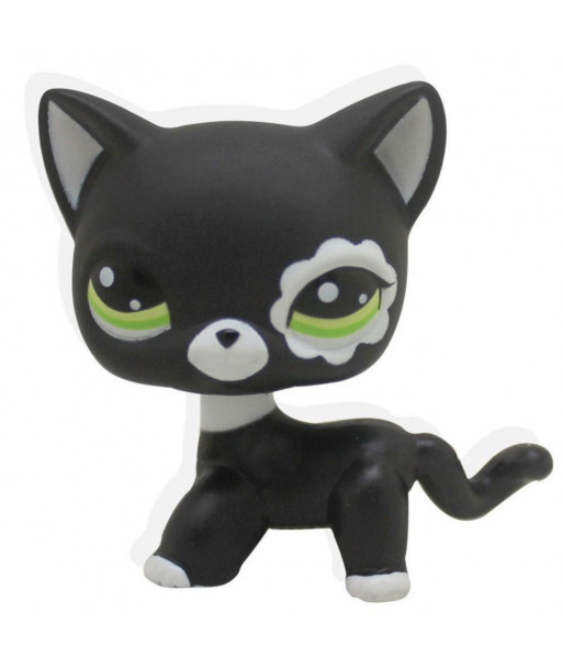 Rare Black Cat Blue Eyes Cute Kitten Littlest Pet Shop Toys Animals Kids