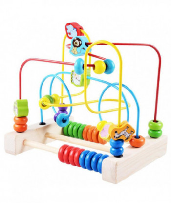 Baby Learning Early Education Woolen Multifunction Box Round Bead Maze Roller Coaster Toys Set For Kids