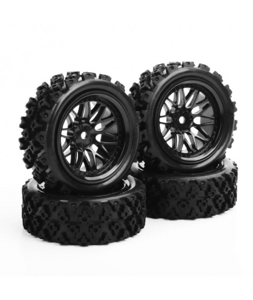 4 Pcs Set Rubber Tires Wheel 12mm Hex Rally Racing 1 10 Rc Off Road Car Vehicle Tyre Tires Wheel Rim