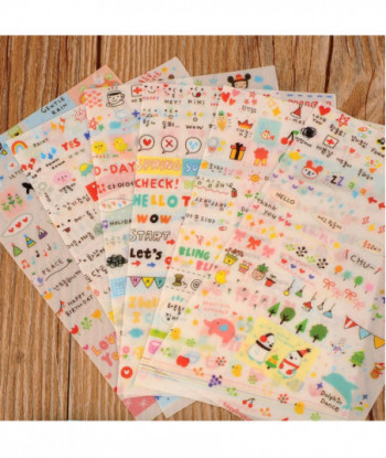 Lovely 6 Sheet Paper Stickers For Diary Scrapbook Book Wall Decor For Decoration Cartoon Stickers