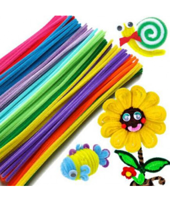 50pcs Set Plush Stick Shillystick Childrens Educational Toys Handmade Art Diy Materials And Craft Materials