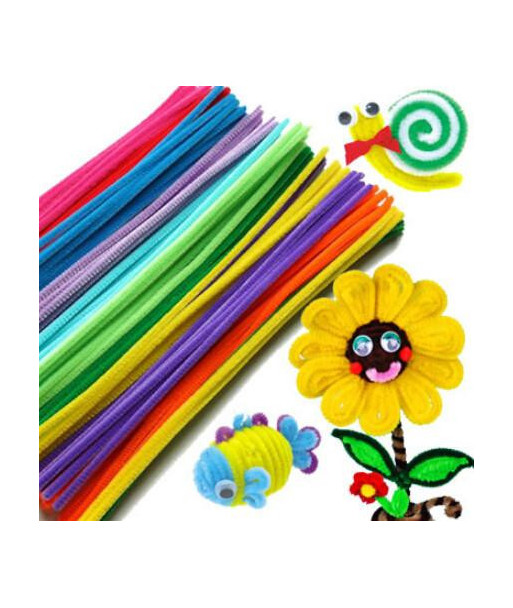 50pcs Set Plush Stick Shillystick Childrens Educational Toys Handmade Art Diy Materials And Craft Materials