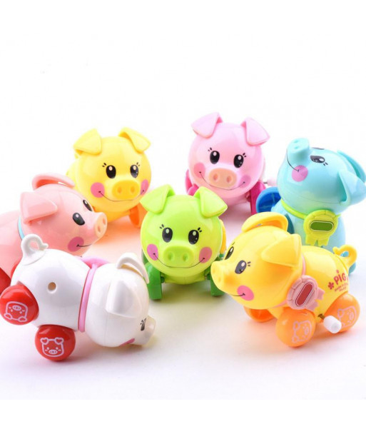 2015 Cute Wind Up Children Pig Toy Clockwork Spring Pig Animal Style For Kids Vba49 P