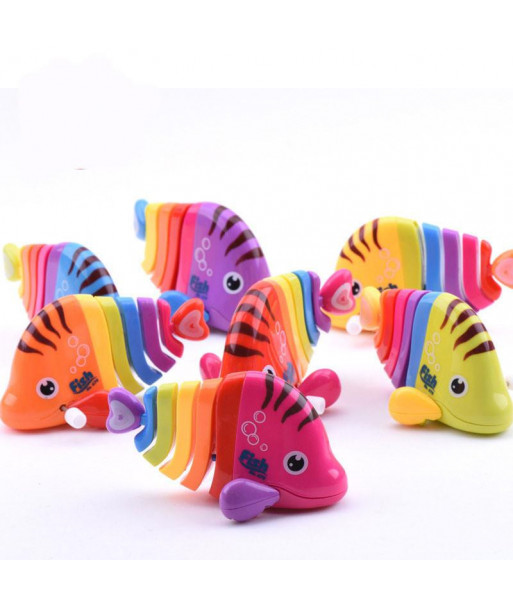 2015 Wind Up Toys Colorful Fish Chain Clockwork Toys Children Toys Clockwork Baby Fish Tail Vba51 P