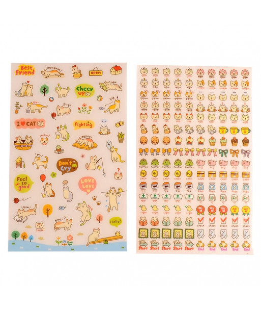 Cute Lovely 6 Sheet Cat Paper Stickers For Diary Scrapbook Book Wall Po Decor Skin Diy Cartoon