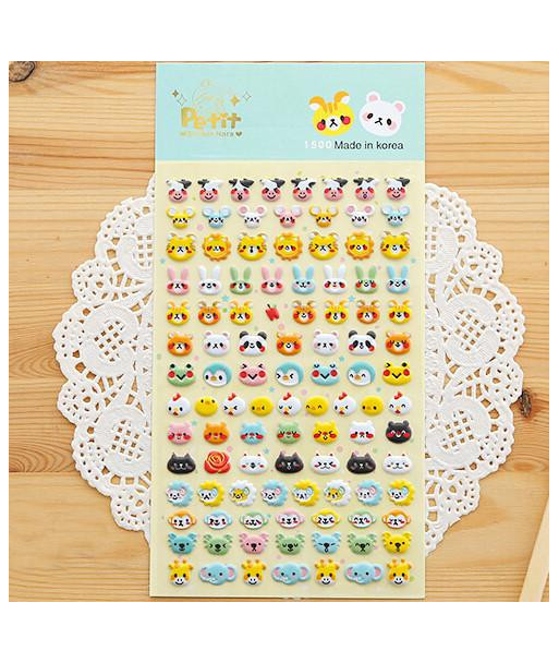 Sst X 1 Sheet Cute Animals B 3d Bubble Sticker Decoration Decal Diy Diary Album Scrapbooking Kawaii Korea