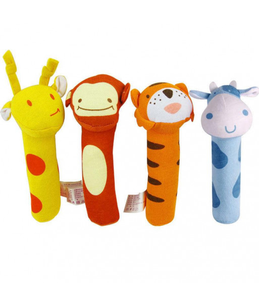 Developmental Animal Soft Stuffed Infant Baby Plush Toys Rattles