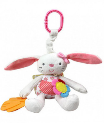 Rabbit Baby Rattle Crib With Guttapercha Pram Toys Soft Bunny Plush Doll Hanging Stroller Infant Baby