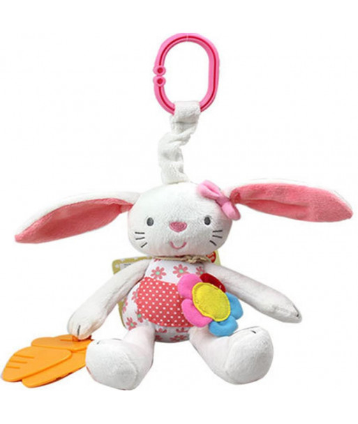 Rabbit Baby Rattle Crib With Guttapercha Pram Toys Soft Bunny Plush Doll Hanging Stroller Infant Baby