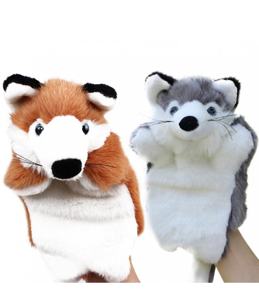 Funny Fox Hand Puppet Cartoon Plush Hand Puppets Baby Kids Doll Plush Toys Bedtime Story Telling Toy