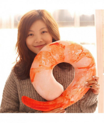 40cm Creative Plush Peeled Prawns Stuffed Animals Plush Toys U Neckpillow Shrimp Cushion Pillow Kids