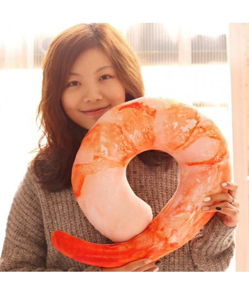 40cm Creative Plush Peeled Prawns Stuffed Animals Plush Toys U Neckpillow Shrimp Cushion Pillow Kids