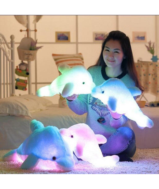 S 45cm Dolphin Plush Luminous Plush Glowing Dolphin Doll Colorful Pillow Plush Toys Colorful Doll Kids