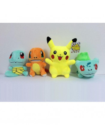 4pcs Lot Plush Toys Pikachu Bulbasaur Squirtle Charmander Anime Movie Plush Toy Stuffed Animals Plush