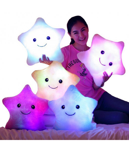 35 X 38cm Kawaii Star Pillow Color Change Luminous Pillow With Led Light Soft Stuffed Plush Toys For