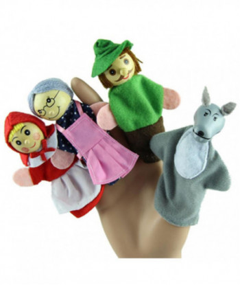 4pcs Little Red Riding Hood Cartoon Finger Puppets Baby Finger Puppet