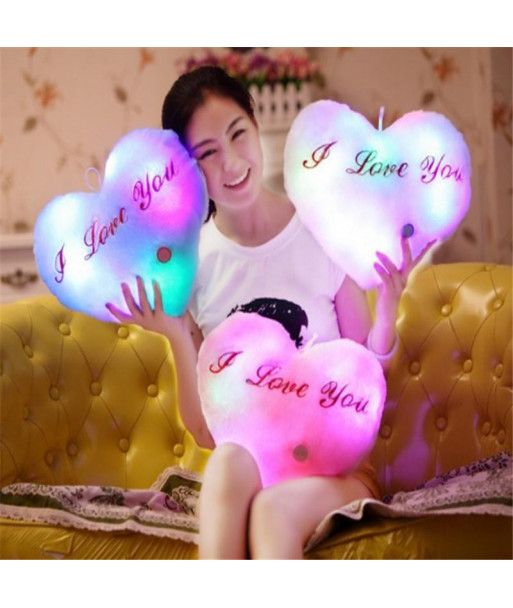 37x30cm Luminous Pillow Toys Led Light Pillow Plush Pillow I Love You Kids Toys Birthday