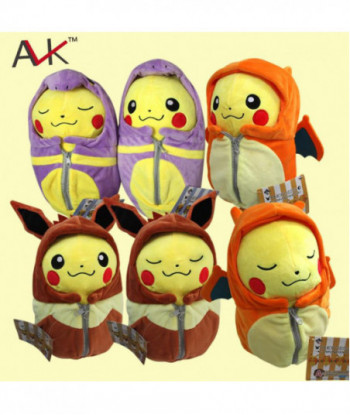 Cartoon Plush Pikachu Cosplay Charizard Eevee Robe Sleeping Bag Ekans Plush Toys Cartoon Fashion Toys