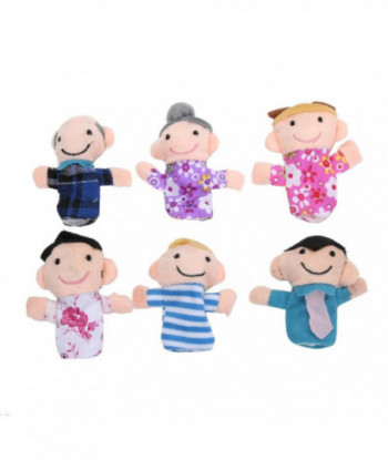 6pcs Lovely Kids Baby Favor Plush Velour Hand Puppets Family Animals Learning Education Aid Toys Story