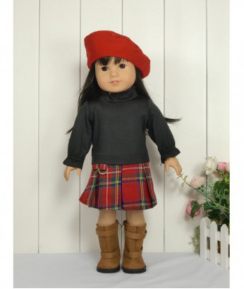 3pcs Set 1hat 1 Shirt 1 Dress The Scotland Dress Suit For 18 Inch American Girl Doll 45cm Doll Accessories