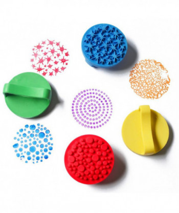 1 Pcs 6cm Smile Star Flowers Cute Pattern Decoration Seal Brush Rubber Handle Graffiti Diy Painting Tool