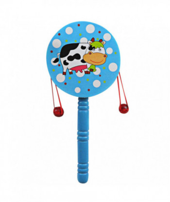 Cute Pattern Rattle Drum Toy Mini Baby Kids Hand Drum Sound Toy Shaking Rattle Toy Nice Random Color