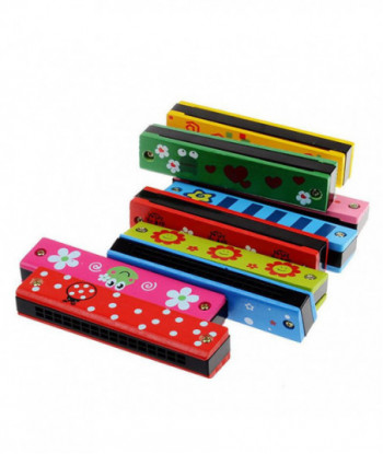 Baby Wool Plastic Harmonica Fun Double Row 16 Holes Harmonica Toy Musical Early Educational Toy Random