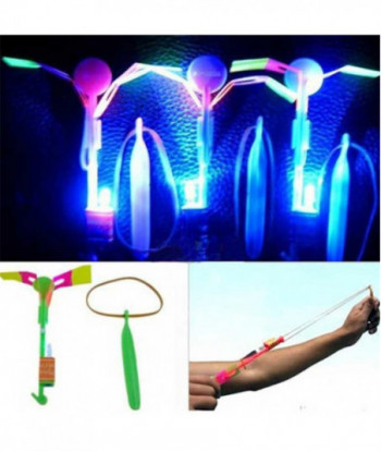 12pcs Amazing Led Light Arrow Rocket Helicopter Flying Toy Led Light Flash Toys Baby Toys Party Fun Xmas