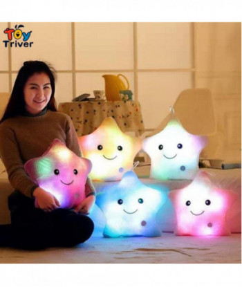 Colorful Led Lightup Toys Luminous Five Stars Glow Light Pillow Plush Stuffed Doll Party Birthday Baby