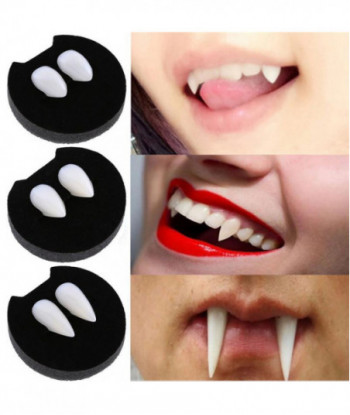 2pcs Halloween Cosplay Dentures Zombie Vampire Teeth Ghost Devil Fangs Props Costume Party