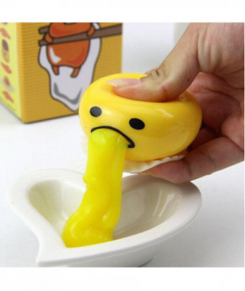 Squishy Vomitive Egg Yolk Stress Reliever Fun Yellow Lazy Egg Joke Toy Ball Egg Squeeze Funny Toys