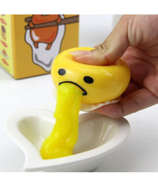 Squishy Vomitive Egg Yolk Stress Reliever Fun Yellow Lazy Egg Joke Toy Ball Egg Squeeze Funny Toys