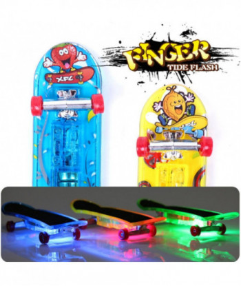 2pcs Set Mini Light Skateboard Toys Fingerboard Skateboard Tech Boy Kids Children Kid Toys Creative Toys