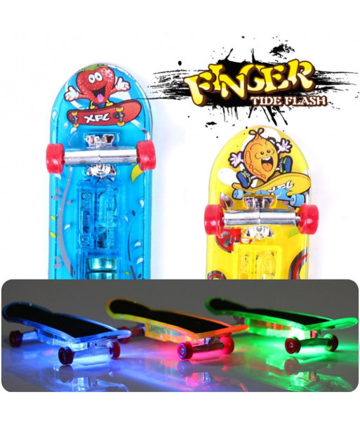 2pcs Set Mini Light Skateboard Toys Fingerboard Skateboard Tech Boy Kids Children Kid Toys Creative Toys