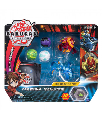 Bakugan Battle Brawlers Battle Pack Pyrus Maxotaur Aquos Mantonoid