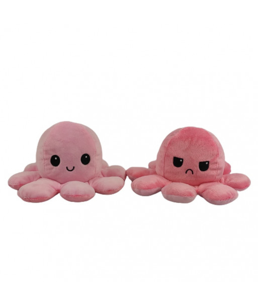 Reversible Flip Octopus Plush Soft Stuffed Toys Light Pink Dark Pink