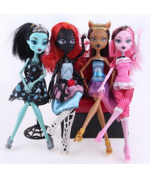 4pcs Set Monster Inc High Doll Monster Fun Fashion Dolls