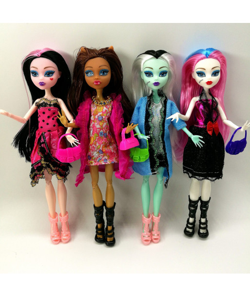 4pcs Set Monster Inc High Doll Monster Handbag Fashion Dolls