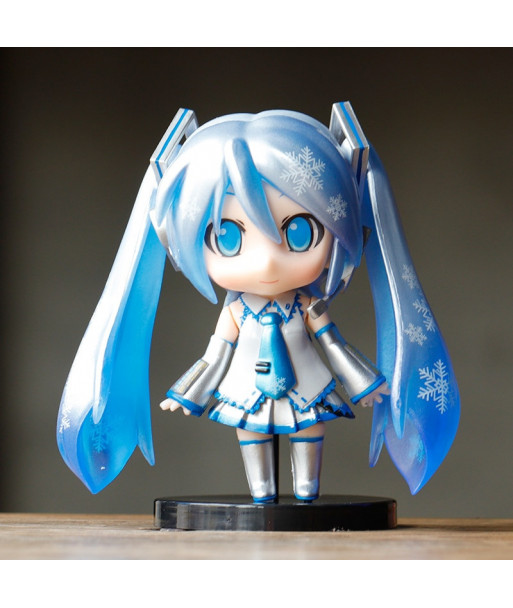 10cm Mini Hatsune Miku Blue Hair White Skirt Action Figure Toy